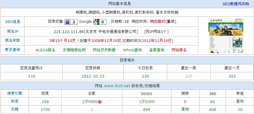 肥城畜豐網站基本信息